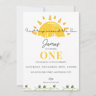 First trip around the sun 1st birthday Party Invitation