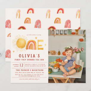 First Trip Around The Sun 1st Birthday Party Invitation