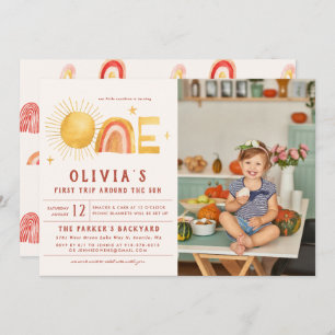 First Trip Around The Sun   1st Birthday Party   Invitation