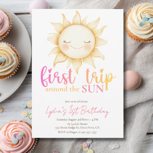 First trip around the Sun 1st Birthday Party Invitation