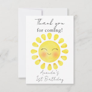 First Trip around the Sun 1st Birthday Thanks Thank You Card