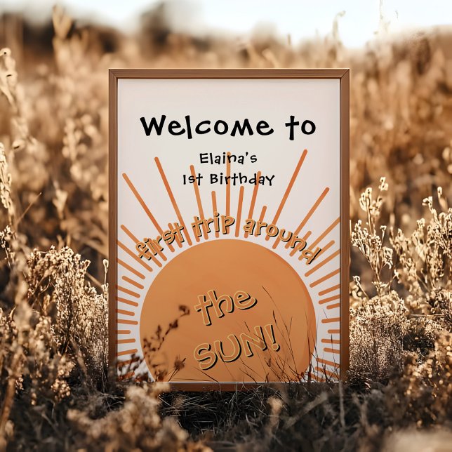 First Trip Around The Sun 1st Birthday Welcome Poster (Creator Uploaded)