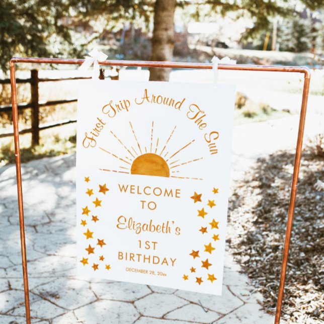 First Trip Around The Sun 1st Birthday Welcome  Poster (Creator Uploaded)