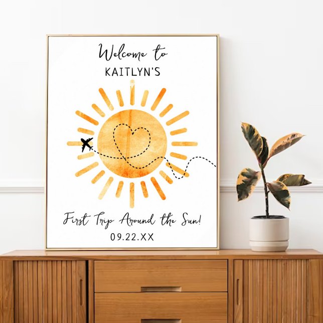 First Trip Around The Sun 1st Birthday Welcome Poster (Creator Uploaded)