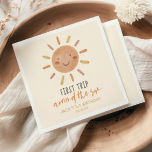 First Trip Around The Sun 1st First Birthday Party Napkin