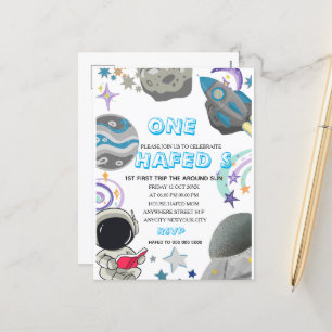 First Trip Around the Sun Astronaut Birthday Party Holiday Postcard