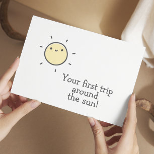 First trip around the sun! Baby's 1st Birthday Postcard