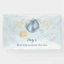 First Trip Around The Sun Birthday Banner Backdrop