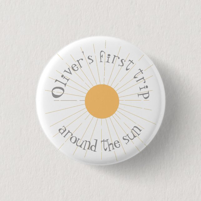 First Trip around the sun Birthday boho 3 Cm Round Badge (Front)