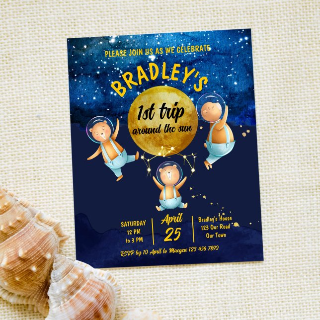 First trip around the sun birthday budget invite (Creator Uploaded)