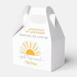 First trip around the sun birthday favour box