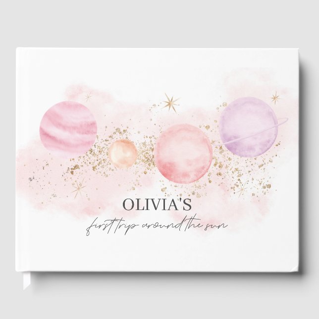 First Trip Around The Sun Birthday Guest Book (Front)