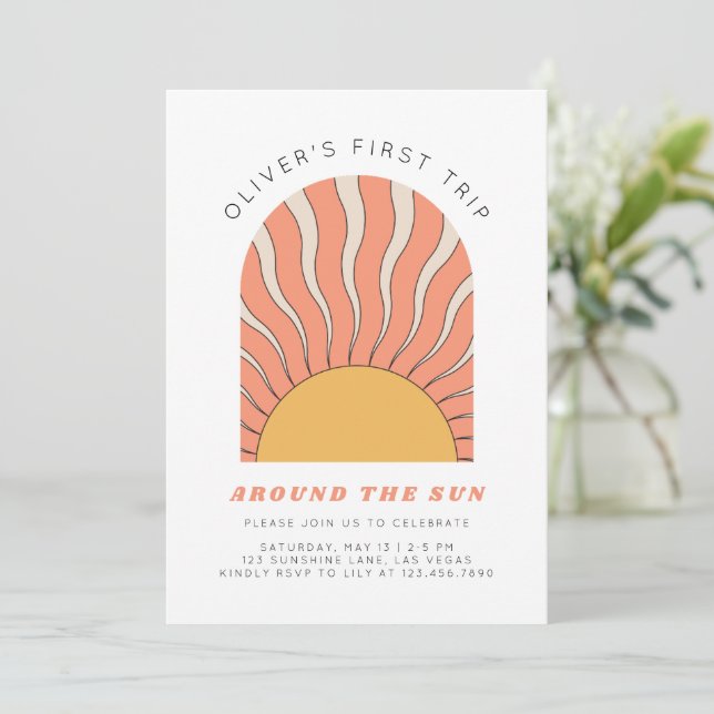 First Trip Around the Sun Birthday Invitation  (Standing Front)