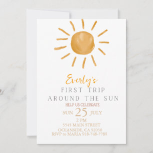 first trip around the sun Birthday Invitation
