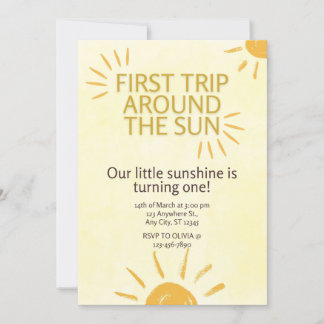 First Trip around the Sun Birthday Invitation