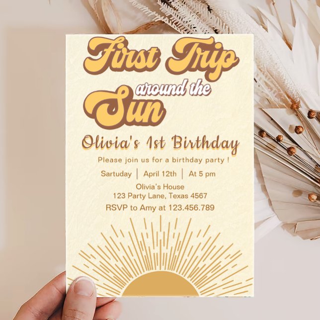 First Trip Around The Sun Birthday Invitation (Creator Uploaded)