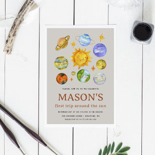 First Trip Around the Sun Birthday Invitation