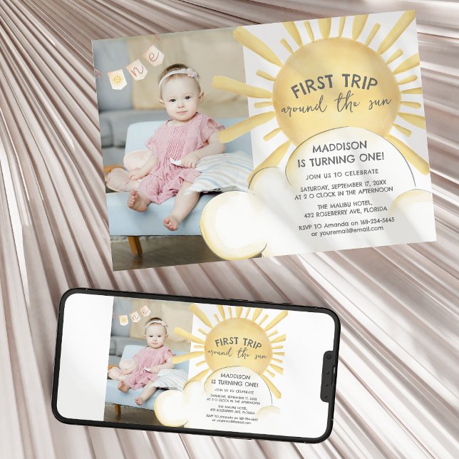 First Trip Around The Sun Birthday Invitation (Creator Uploaded)