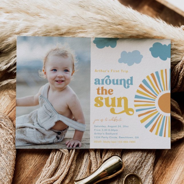 First Trip Around The Sun Birthday Invitation (Creator Uploaded)