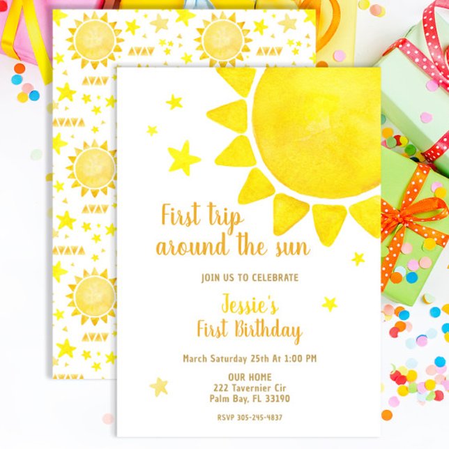 First Trip Around the Sun Birthday Invitation – Wa (Creator Uploaded)