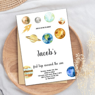 First Trip around the sun Birthday Invitations