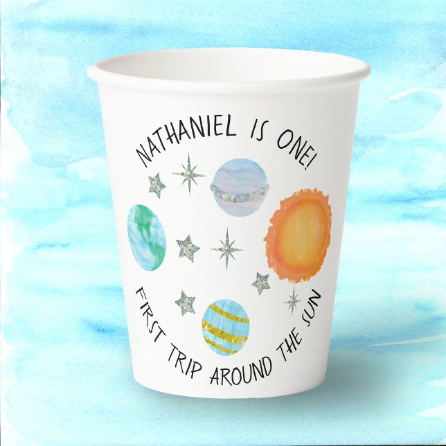 First Trip Around The Sun Birthday Paper Cups (Creator Uploaded)