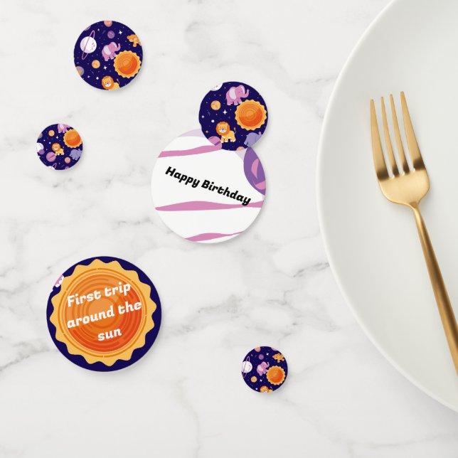 First trip around the sun birthday party decor  confetti (Group)