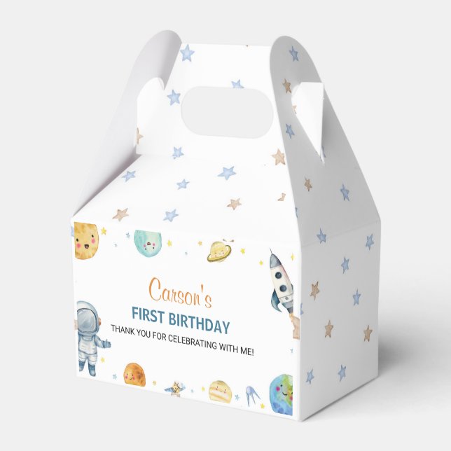 First Trip Around The Sun Birthday Party Favour Bo Box (Front Side)