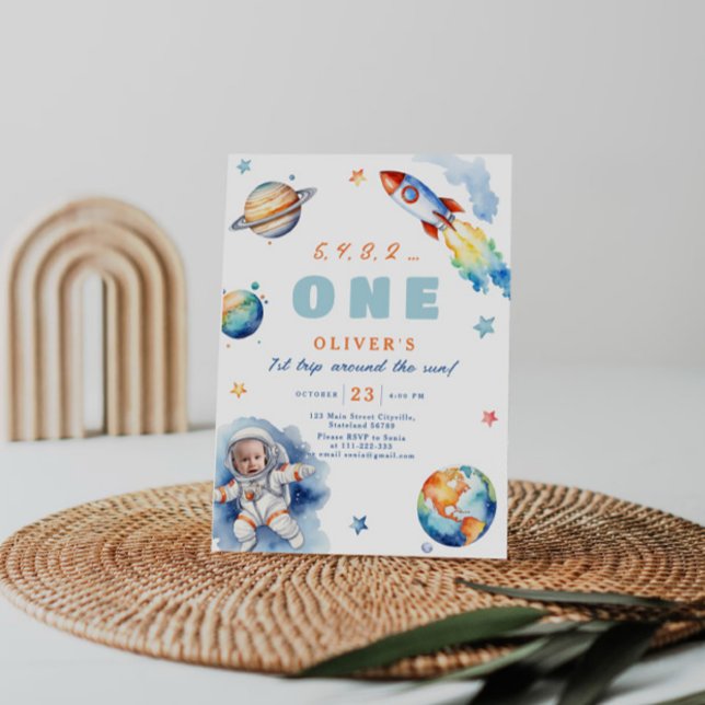 First Trip Around the Sun Birthday Party Invitation (Creator Uploaded)