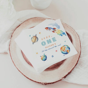 First Trip Around the Sun Birthday Party Napkin