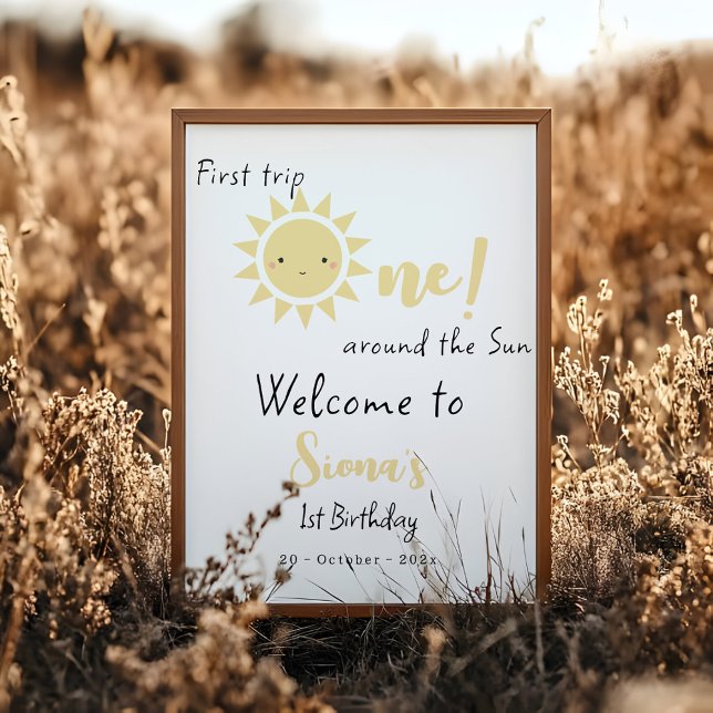 First Trip Around The Sun Birthday Welcome Sign (Creator Uploaded)