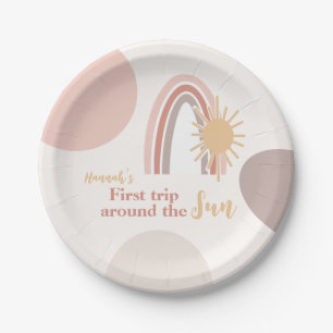 First Trip Around The Sun Boho Paper Plate