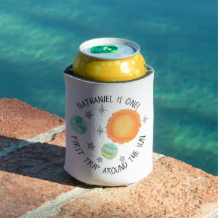 First Trip Around The Sun Cupcake Topper Can Cooler