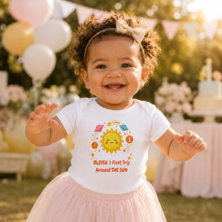 First trip around the sun/customised  baby bodysuit