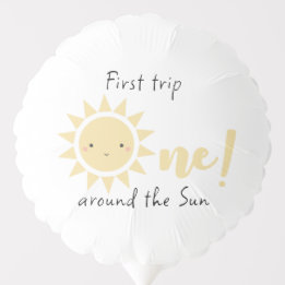 First Trip Around The Sun Cute 1st Birthday Balloon