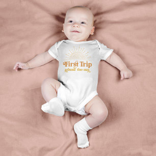 First Trip Around The Sun First Birthday  Baby Bodysuit