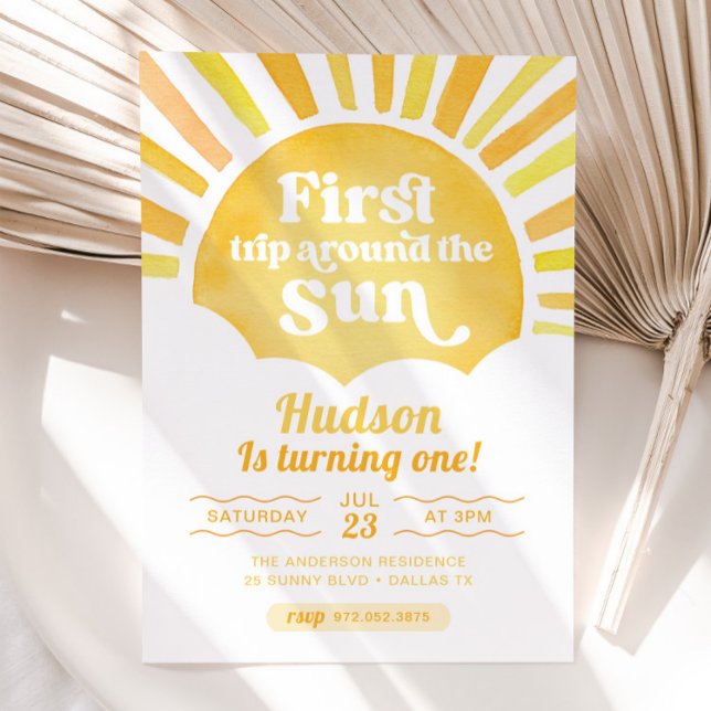 First Trip Around The Sun First Birthday Invitation (Creator Uploaded)