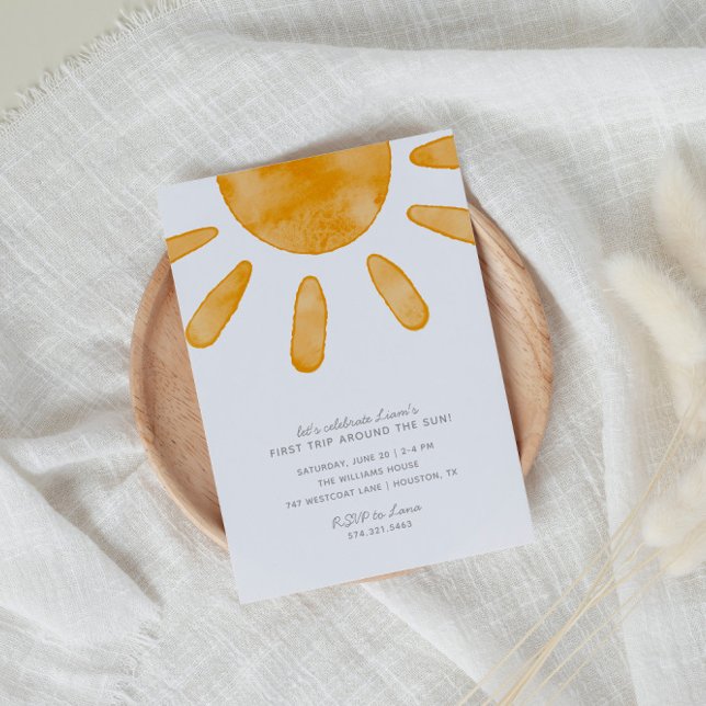 First Trip Around the Sun First Birthday | Invitation (Creator Uploaded)