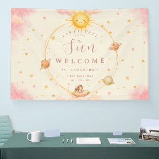 First Trip Around the Sun First Birthday Welcome Banner