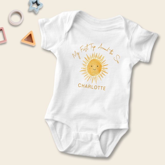 First Trip Around The Sun Girl's Birthday Baby Bodysuit (Creator Uploaded)