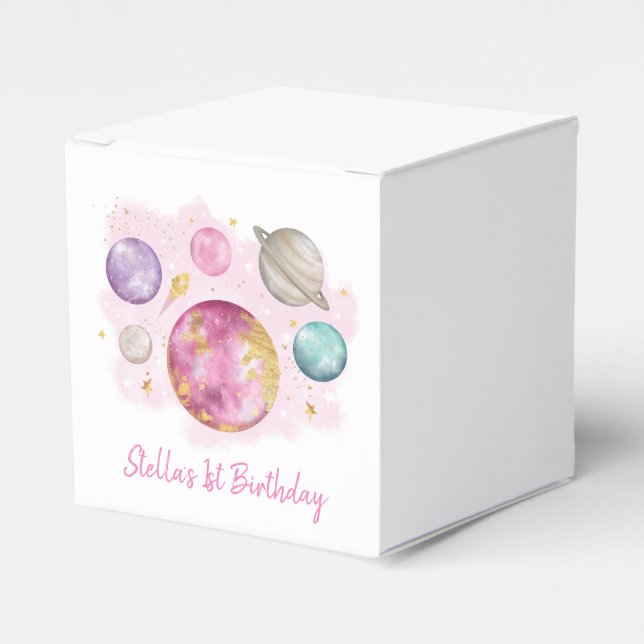 First Trip Around the Sun Girls Birthday Party Favour Box (Front Side)