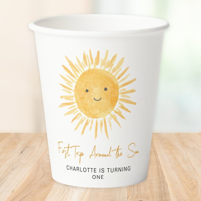First Trip Around The Sun Girl's Birthday Party Paper Cups (Creator Uploaded)