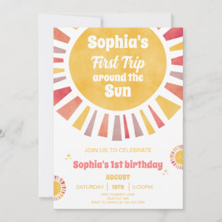 First Trip Around The Sun Invitation