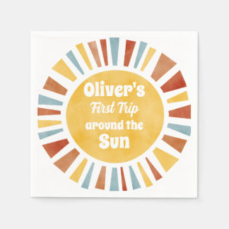 First Trip Around The Sun Invitation Napkin