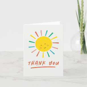 First Trip Around the Sun Kids Birthday  Thank You Card
