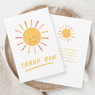 First Trip Around the Sun Kids Birthday Thank You Card