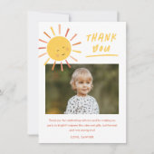 First Trip Around the Sun Kids Photo Birthday Thank You Card (Front)