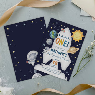 First Trip Around the Sun Outer Space Invitation