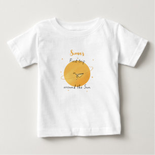 First Trip Around The Sun Paper Aeroplane Birthday Baby T-Shirt