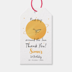 First Trip Around The Sun Paper Airplane Birthday Gift Tags